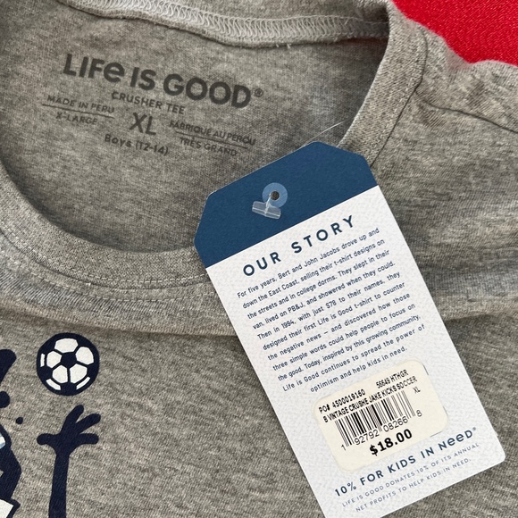 ⚽️⚽️ Life Is Good Crusher Grey T-Shirt ⚽️⚽️ - Picture 2 of 3